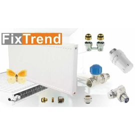 FixTrend szelepes radiátor, 6 pontos, szélső csatl.,jobbos/balos,22V/600x1200mm