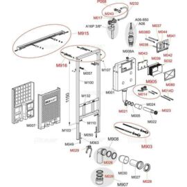 Alcaplast falon belüli wc tartály öblítés vezérlő ( A100-101-102-11-115 HÖZ )
