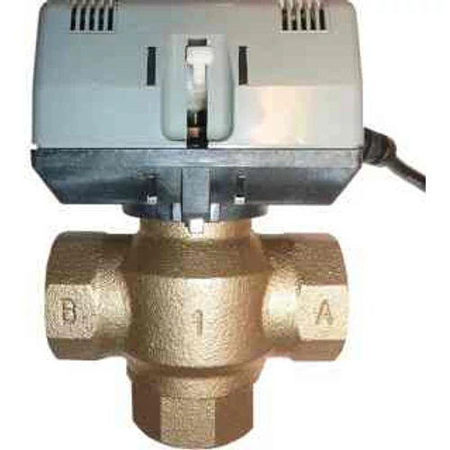 Váltószelep 3 járatú 1" bm + motor (230v, kvs:3,2) 6mp.